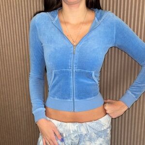 Vintage from the 2000’s 
Juicy Couture Light Blue Women's Hoodie